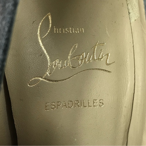 Christian Louboutin Deroba Platform Wedge Peep-toe Gray Espadrille - Picture 9 of 13